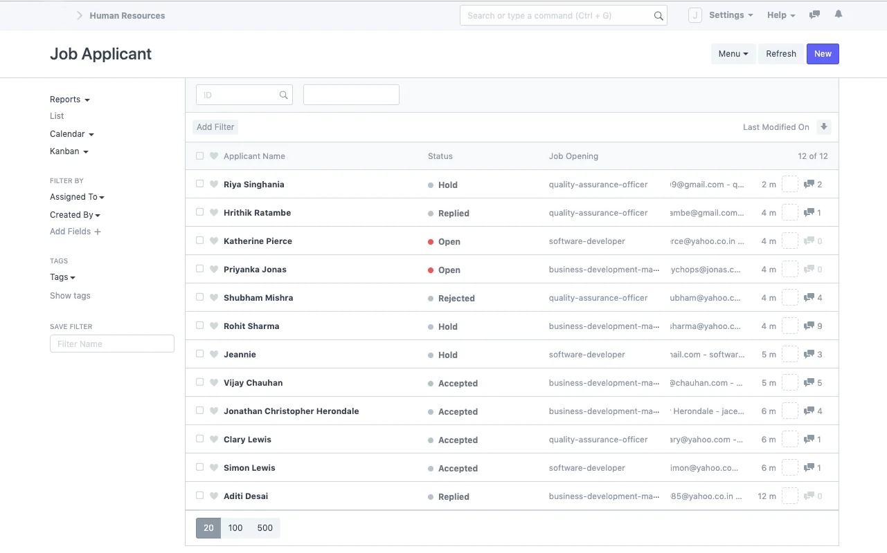 Recruitment of talent