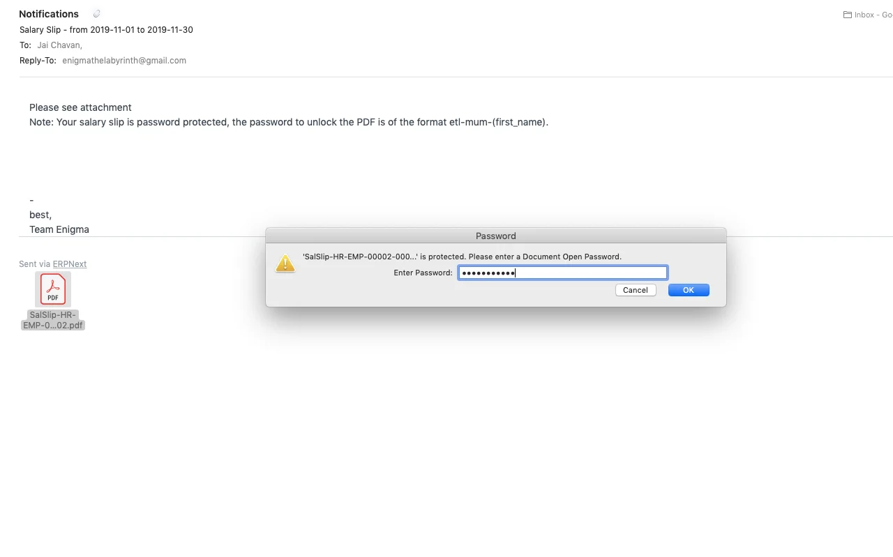 Secure Payslips with Password Protection