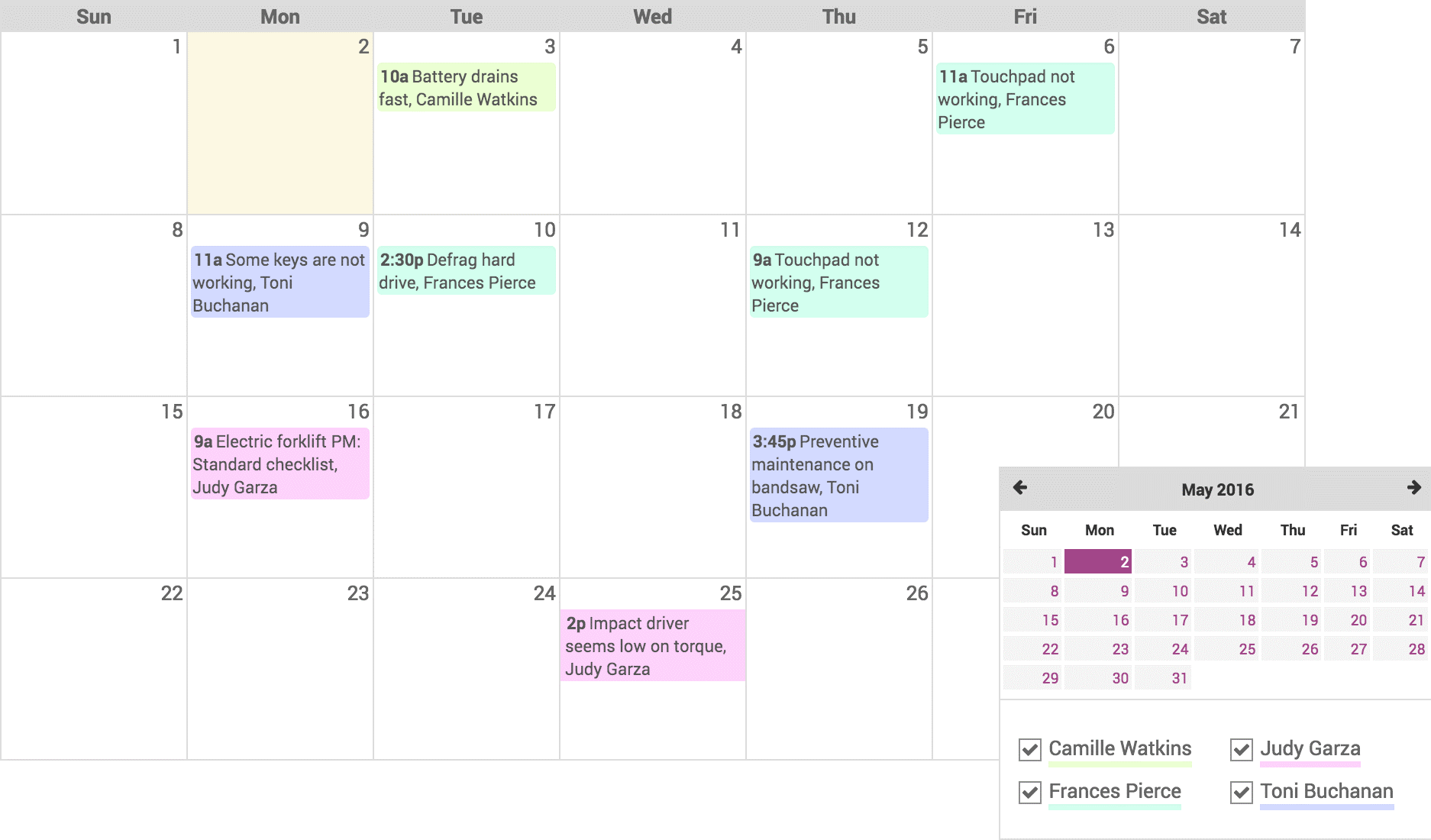 جعل الصيانه الوقائية تتم بشكل تلقائى