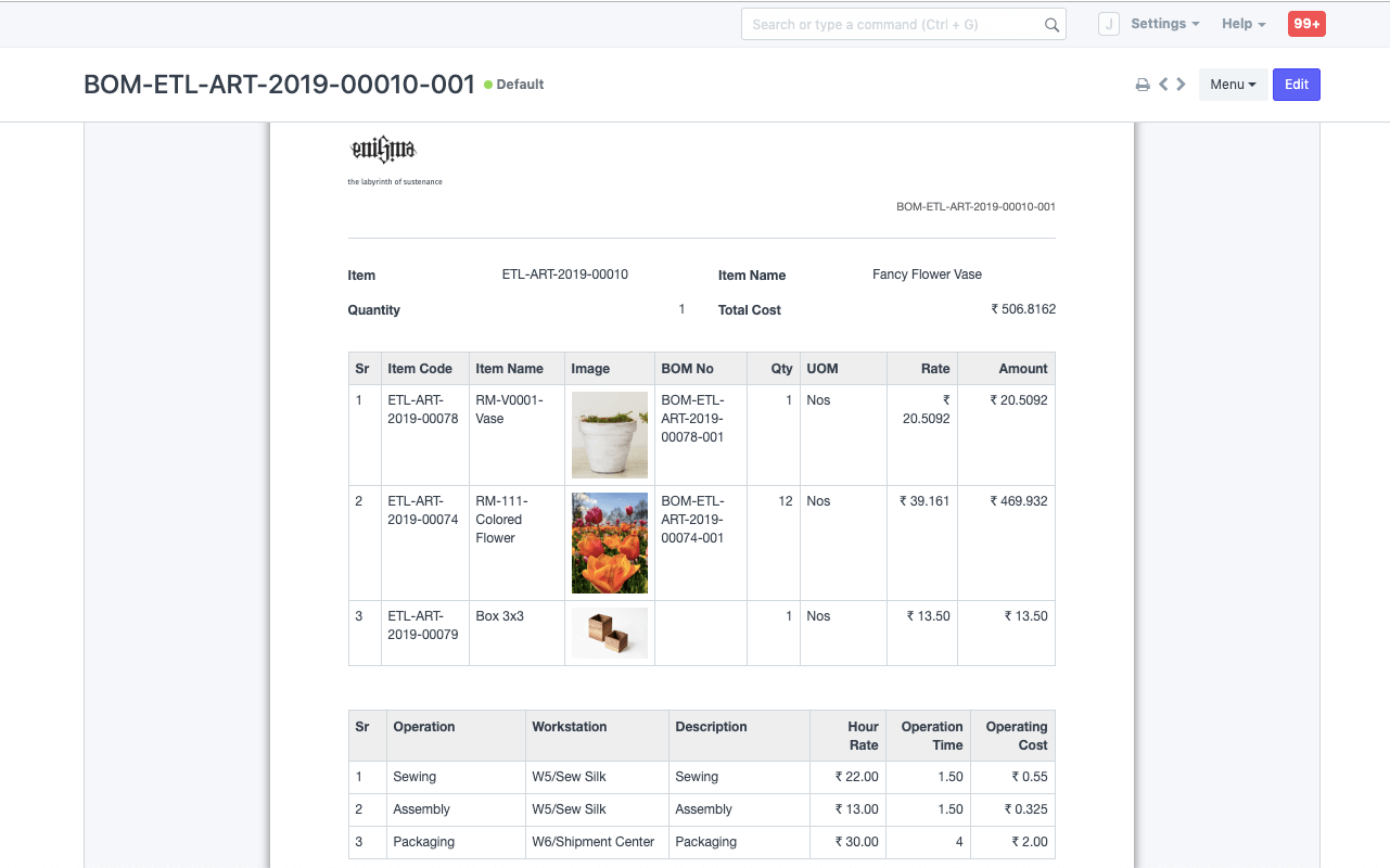 فاتورة المواد (BOM)