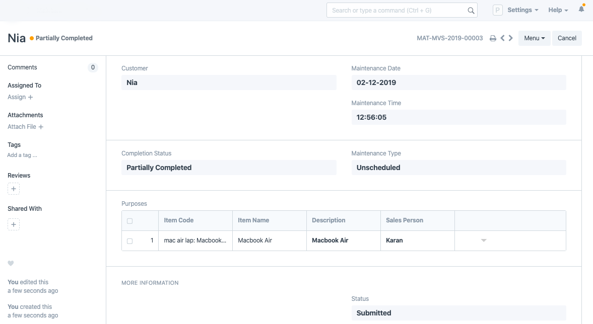 زيارات الصيانة