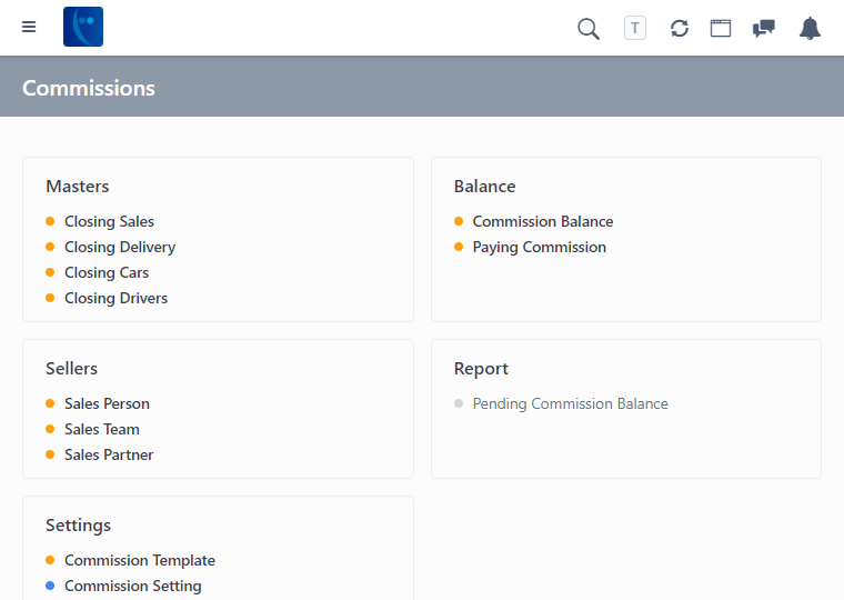 إدارة
                                        عمولات المبيعات